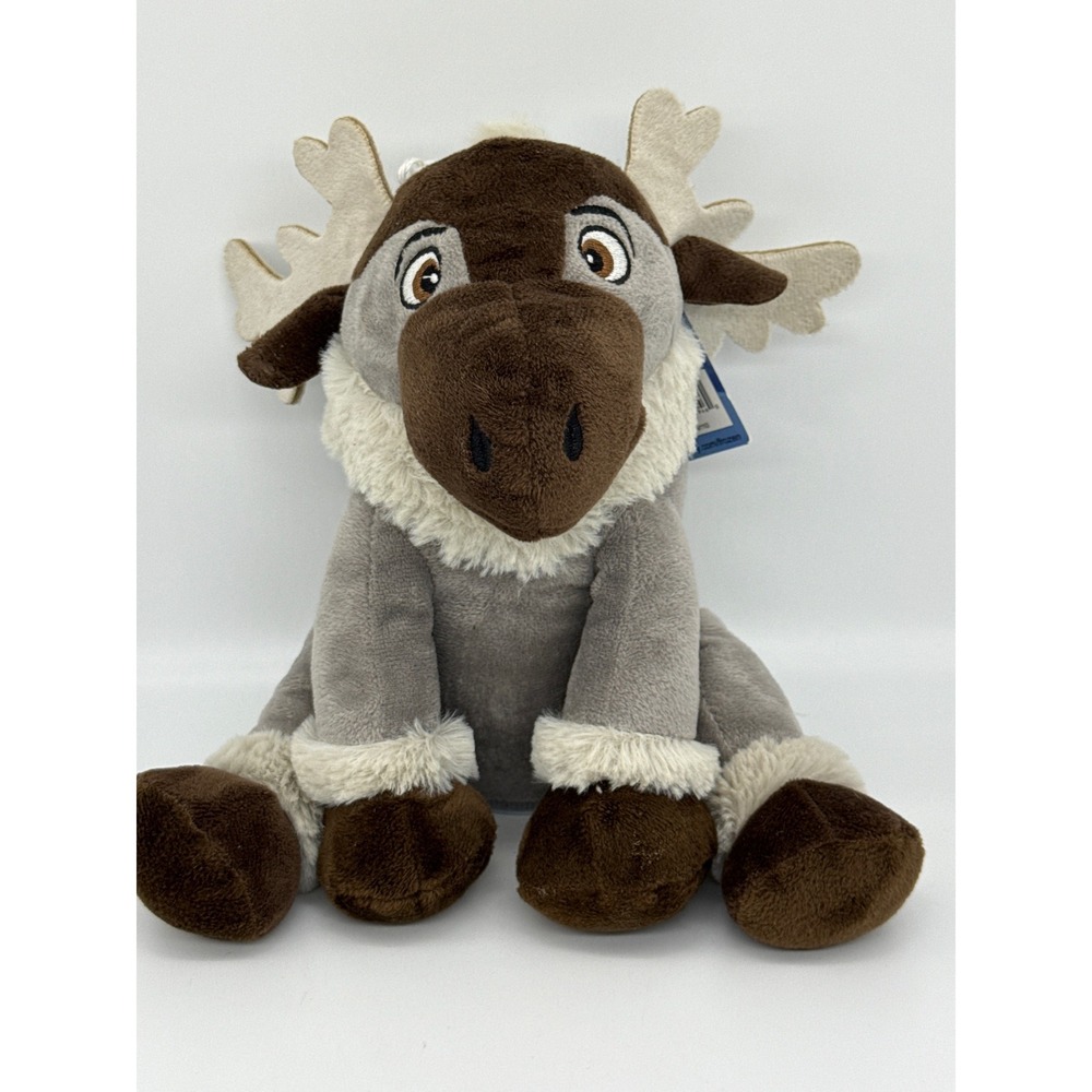 Disney Frozen Sven Reindeer Plush Coin Bank FAB NY Grey Brown 8 inch tall NWT